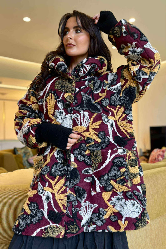 Tivoli Boucle Jacket Burgundy